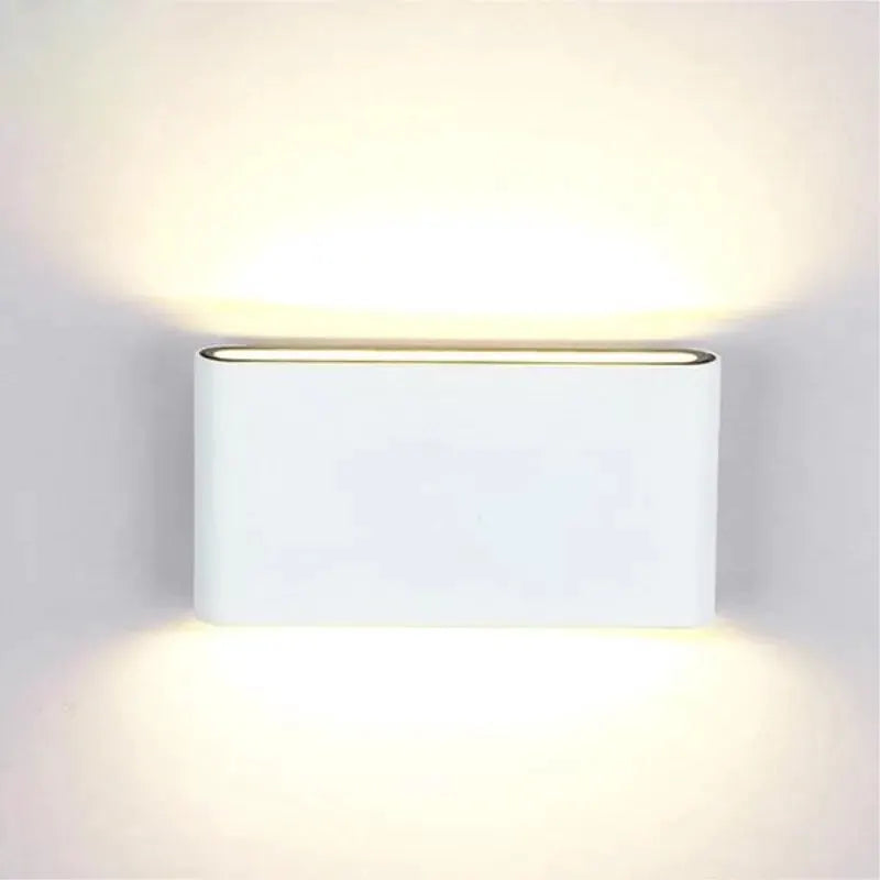LED wall light white aluminum with up/down glow for indoor/outdoor use Simples Market