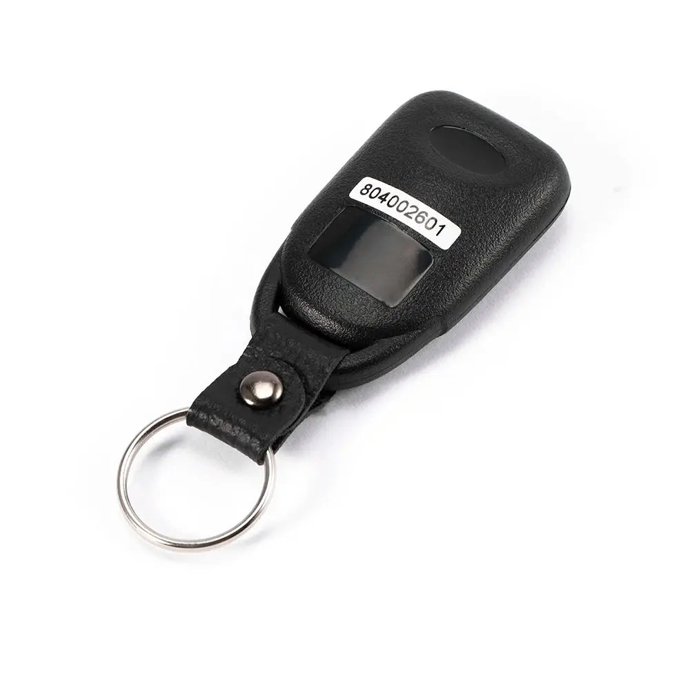 Car remote keyless entry fob by Simples Market, black plastic case with metal keyring