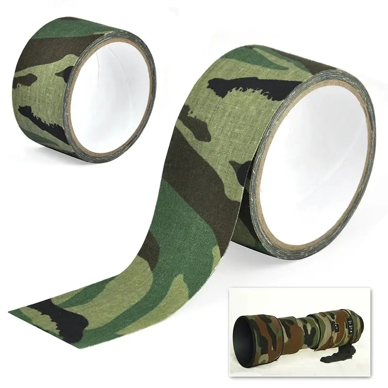Camouflage tape roll by Simples Market, 5m outdoor woodland camo, waterproof self-adhesive wrap