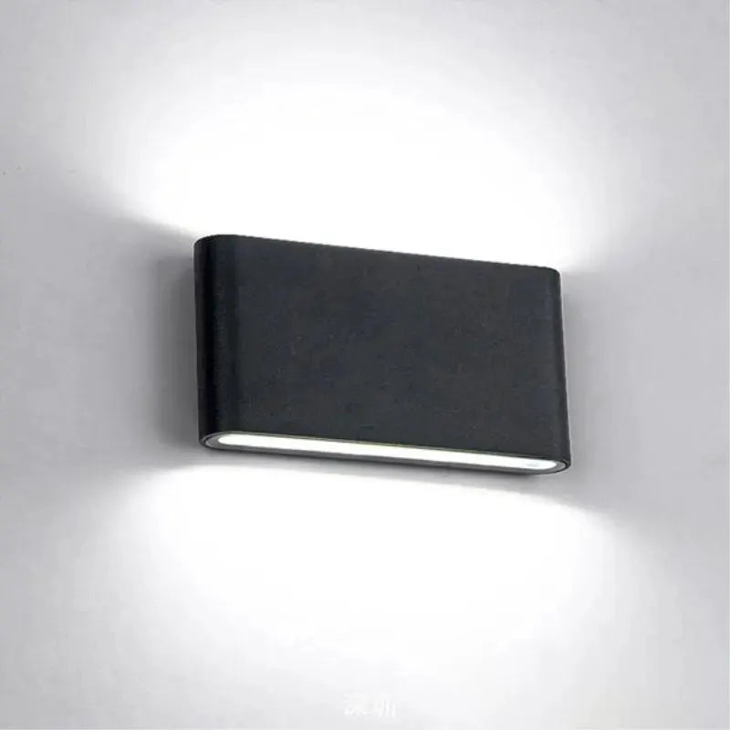 LED wall lamp Simples Market, black aluminum outdoor waterproof wall light with uplight and downlight