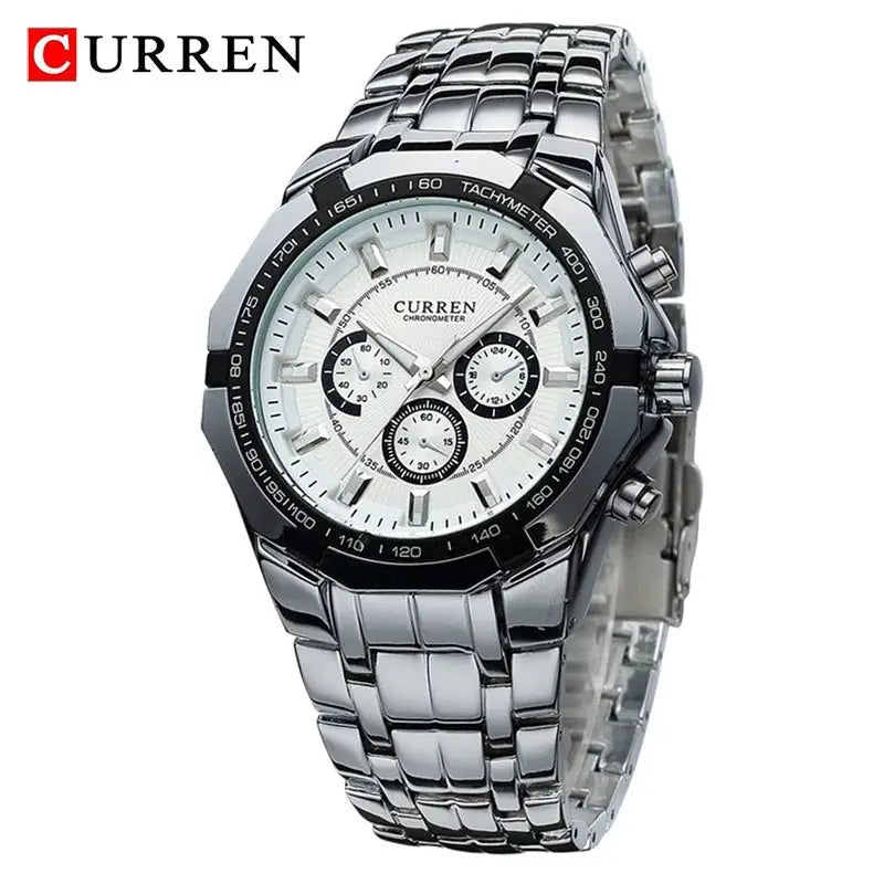 Curren Men Luxury Brand Military Sport Watch With Stainless Steel Band And Alloy Case Quartz Waterproof For Business
