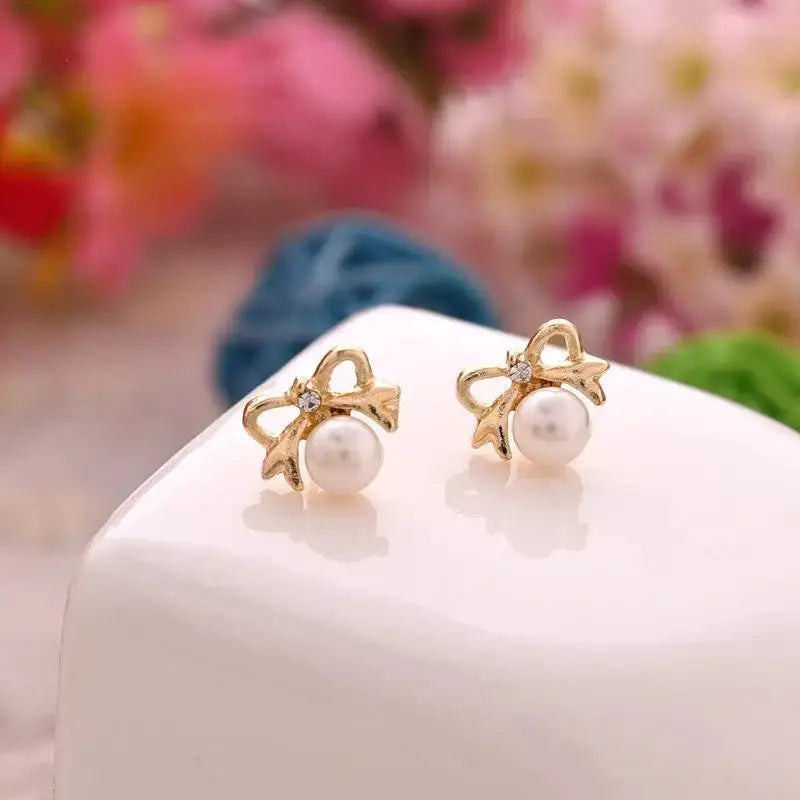 Pearl Drop Earrings For Women And Girls Simple Elegant Water Drop Jewelry Crystal Accents