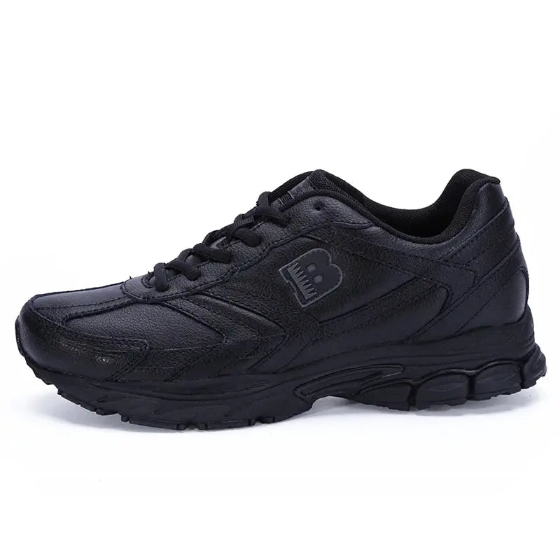 Men's running shoes by BONA in black with lace-up design and rugged sole