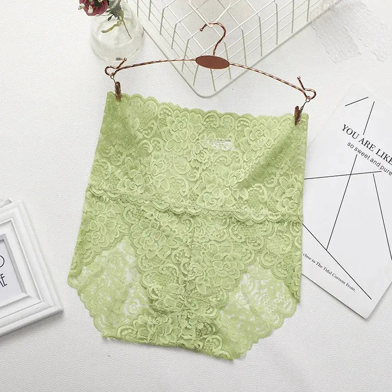 Green lace high-waist shaper panties by Simples Market for tummy control