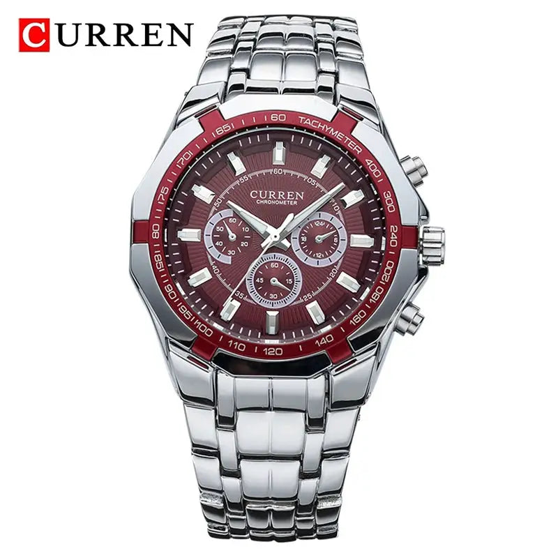 Curren Men Luxury Brand Military Sport Watch With Stainless Steel Band And Alloy Case Quartz Waterproof For Business