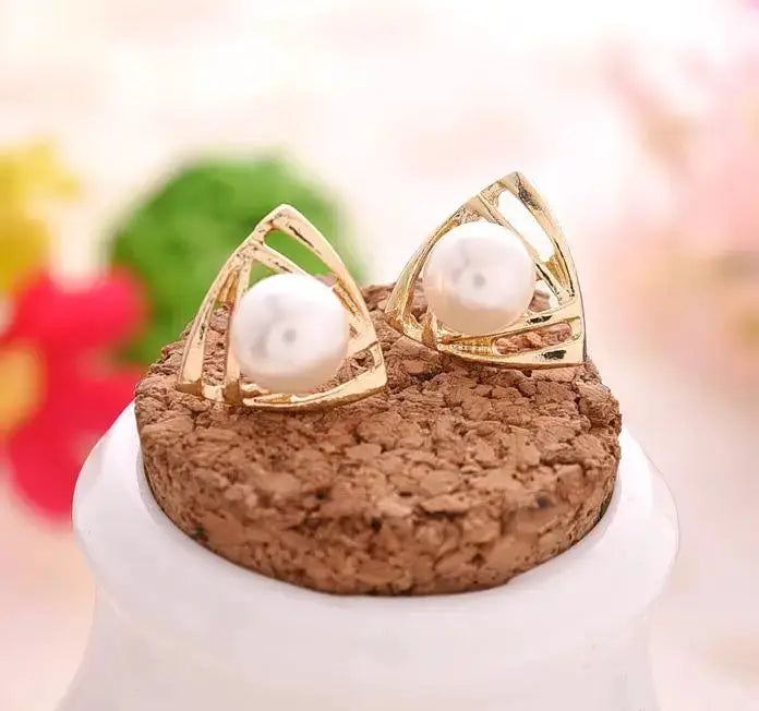Pearl Drop Earrings For Women And Girls Simple Elegant Water Drop Jewelry Crystal Accents