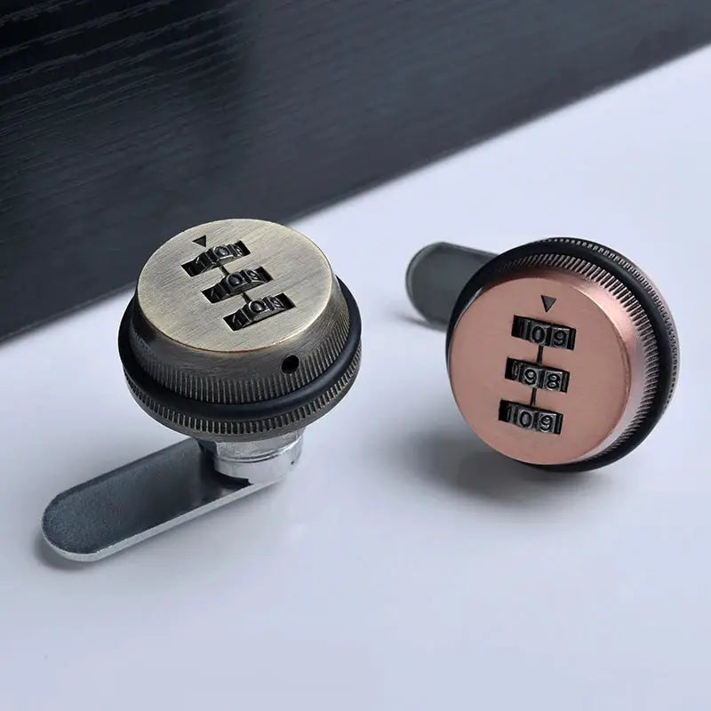 KAK combination cabinet lock set, 2-pack, zinc alloy with antique brass and copper finishes