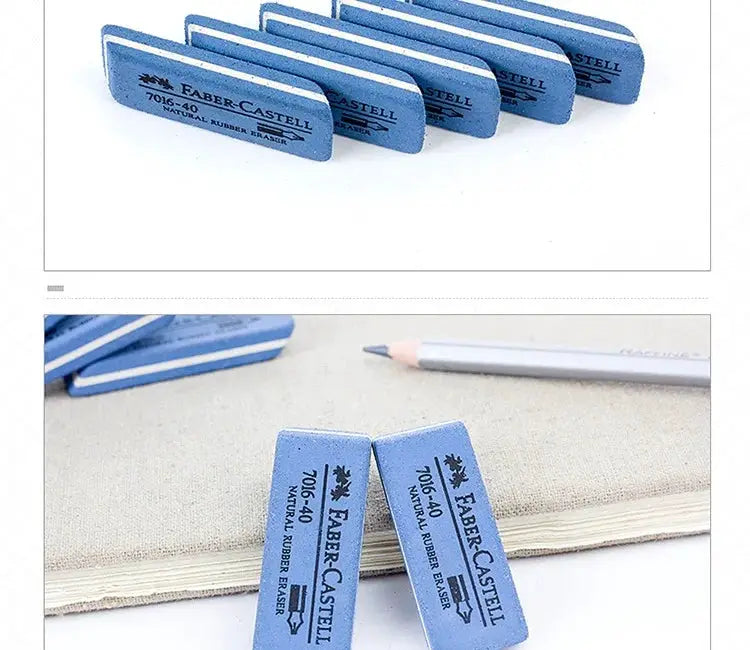 Blue Faber-Castell natural rubber erasers, 7016-40, set of 3