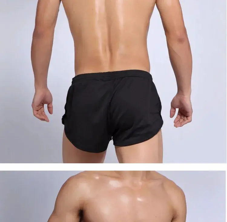 SEOBEAN men's black running shorts with inner shorts