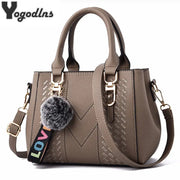 NovaLuxe PU Leather Messenger Bag For Women With Fur Ball Accent And Secure Zipper Closure