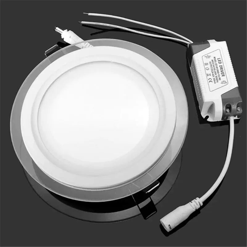 Simples Market 18W round glass LED recessed downlight with driver, white finish