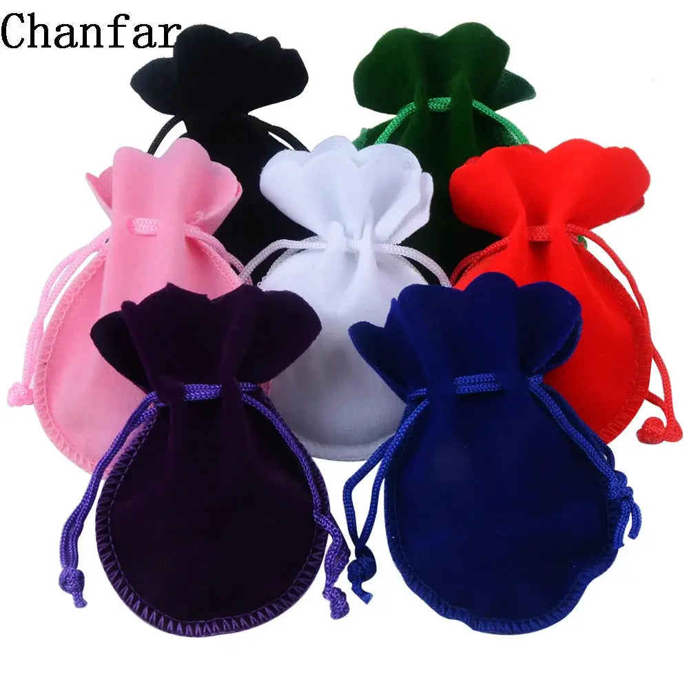 Chanfar Velvet Pouch 10Pcs Calabash Drawstring Bags 7x9 Cm And 9x12 Cm White Red Black Pink Wedding Gift Packaging