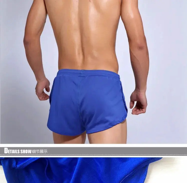 SEOBEAN men's running shorts in blue with inner liner, Simples Market brand