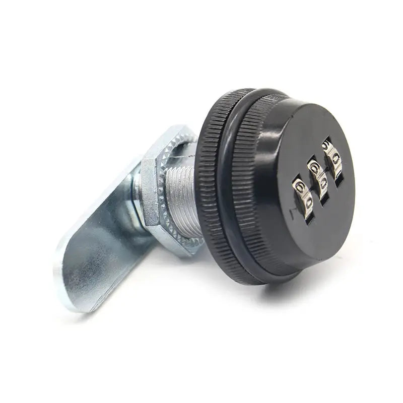 KAK four-dial combination cabinet lock in black and silver with metal cam lever