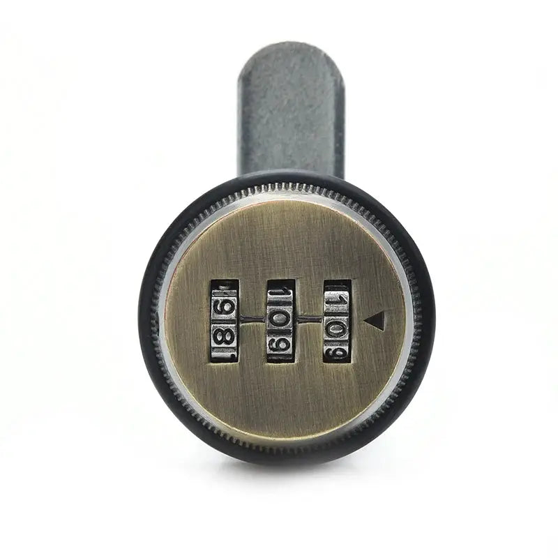 KAK combination cabinet lock in black and silver zinc alloy with three-digit dials for mailbox or cabinet doors
