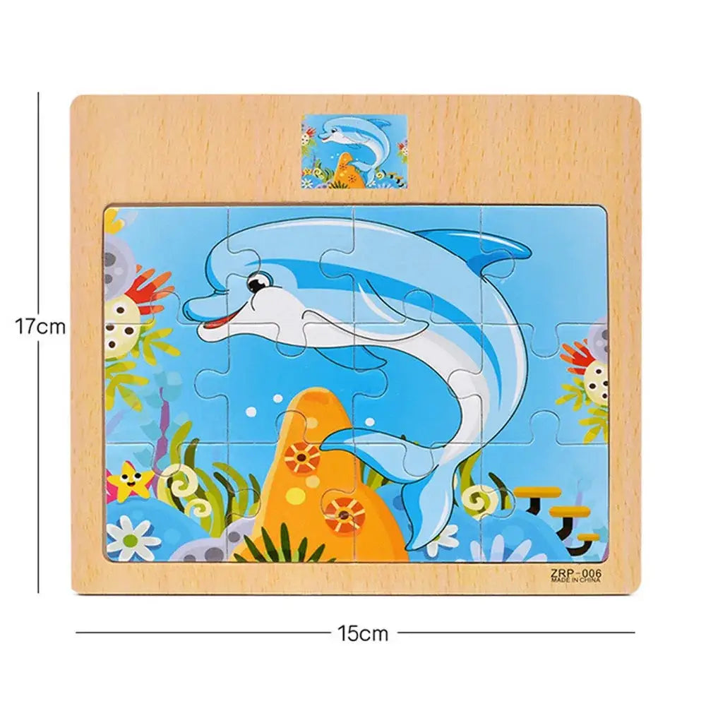Wooden Puzzles For Kids 9 Or 12 Pieces Cartoon Vehicles And Animals Learning Educational Toys Gift For Children