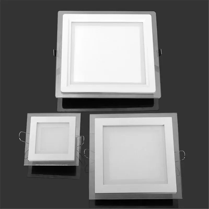 LED recessed panel lights by Simples Market, 3-pack, 18W round/square glass, 110–220V, warm/cool white