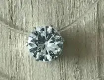 5 Colors Dazzling Zircon Pendant Necklace With Invisible Transparent Fishing Line Chain For Women Minimalist Jewelry