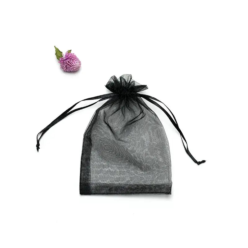 50 Pieces Drawstring Organza Gift Bags For Jewelry Packaging Wedding Party Four Sizes 7x9 Cm 9x12 Cm 10x15 Cm 13x18 Cm