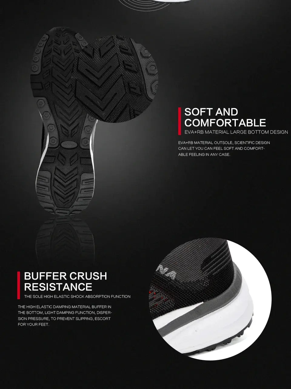 BONA sneakers, men's sport mesh trainers in black with white sole, lightweight outdoor running shoes by Simples Market.