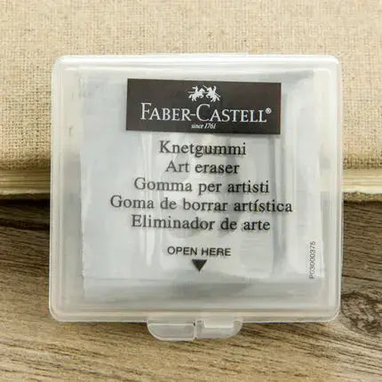 Faber-Castell kneaded eraser in clear plastic case; white art eraser