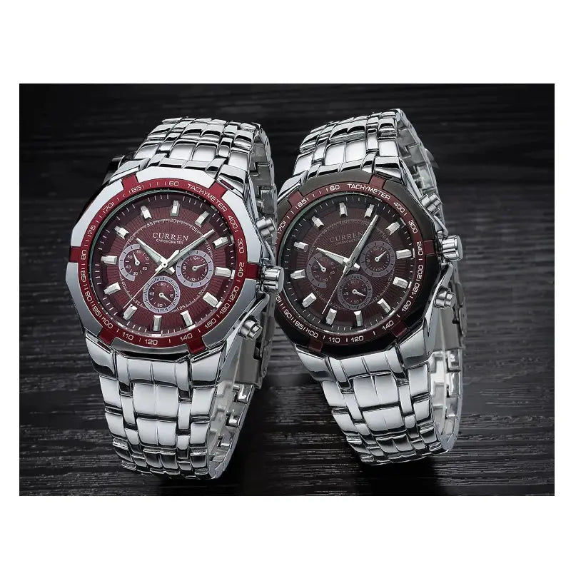 Curren Men Luxury Brand Military Sport Watch With Stainless Steel Band And Alloy Case Quartz Waterproof For Business