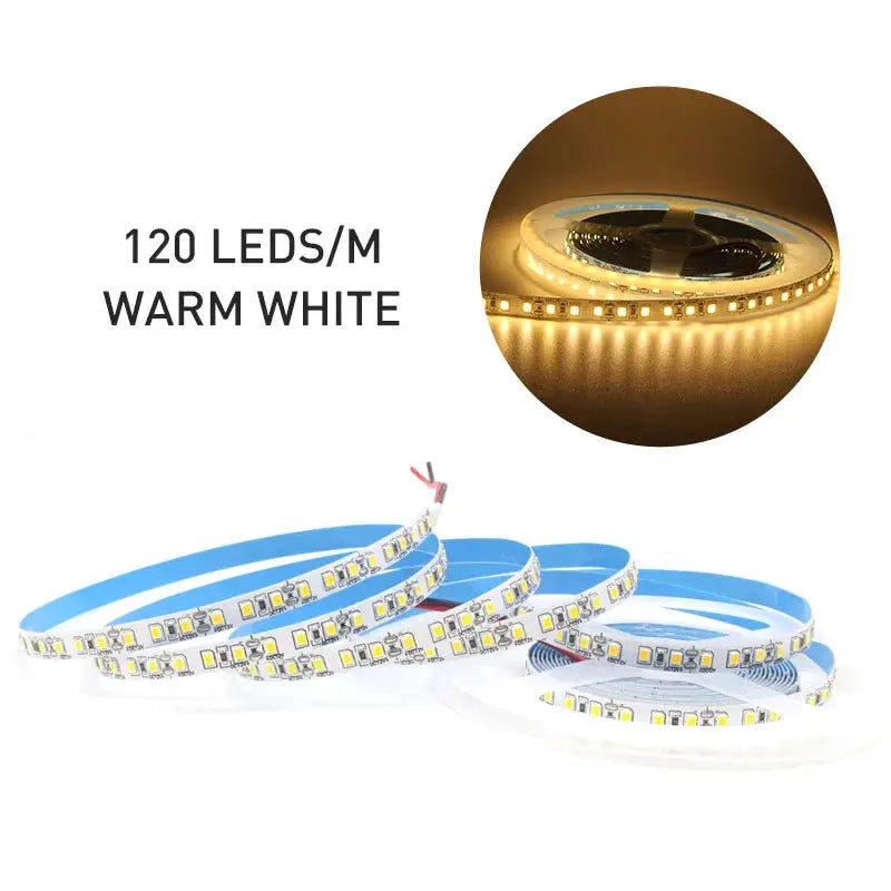 12V LED Strip SMD 2835 Warm White Flexible Tape Light 120 LED Per Meter 240 LED Per Meter Available in 1M 2M 3M 4M 5M
