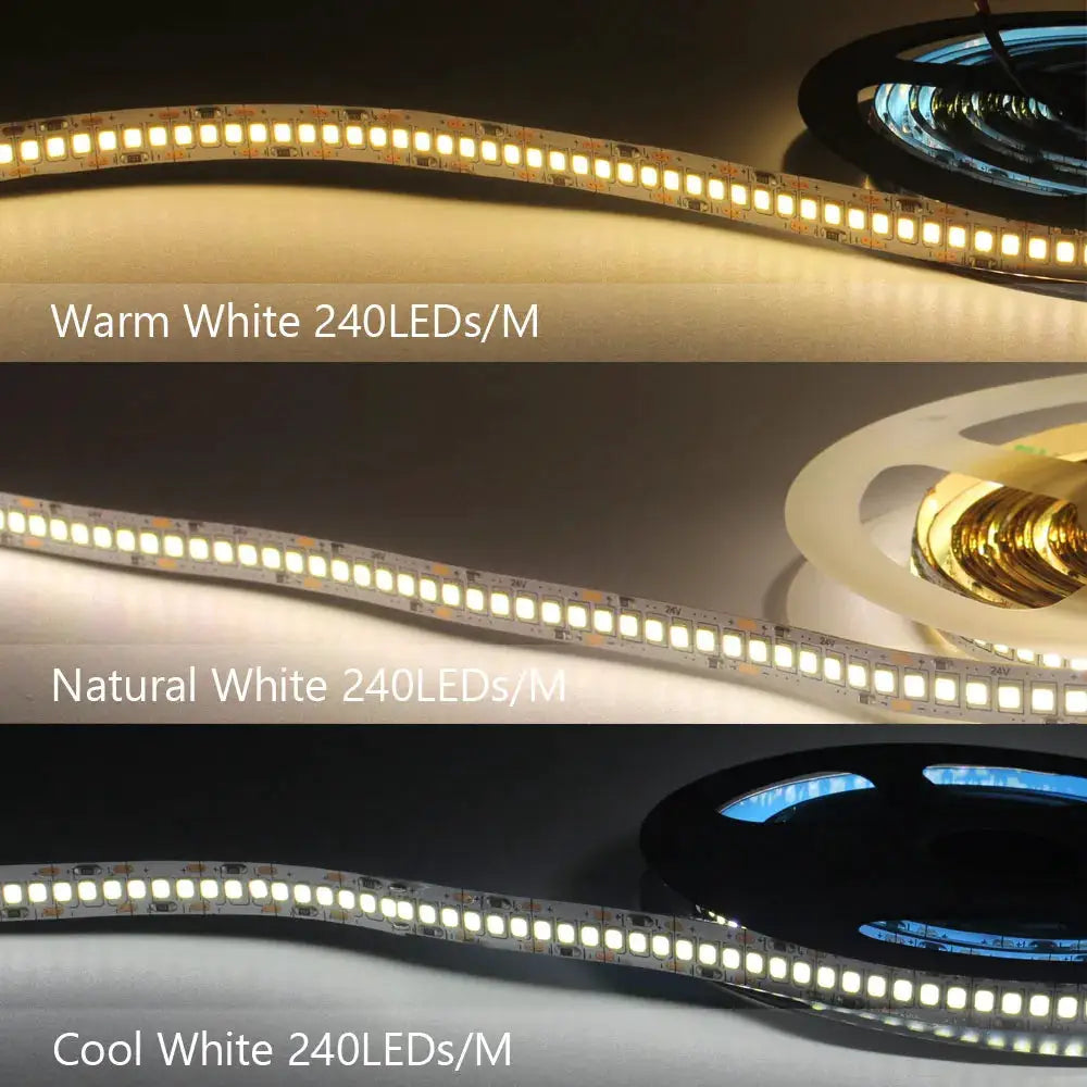 12V LED Strip SMD 2835 Warm White Flexible Tape Light 120 LED Per Meter 240 LED Per Meter Available in 1M 2M 3M 4M 5M