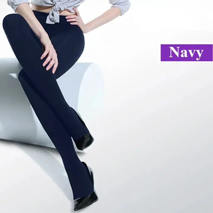 Women Black Opaque Tights 120D Seamless Pantyhose Winter Warm Nylon Stockings Footed Thick