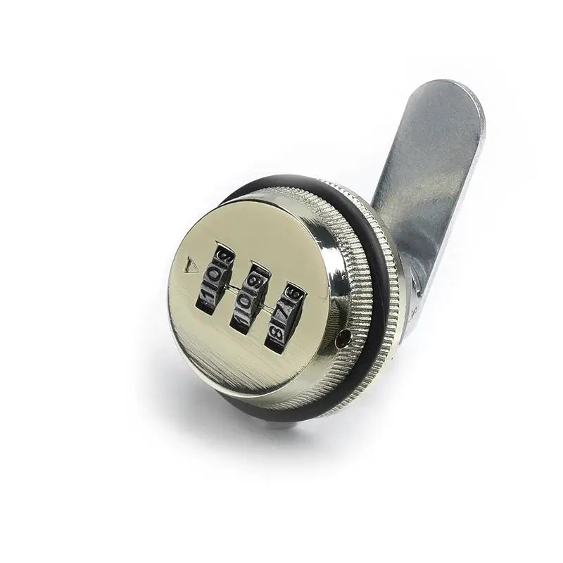 KAK combination cabinet lock by Simples Market, silver zinc alloy body, 3-dial cam lock for mailbox and cabinet doors