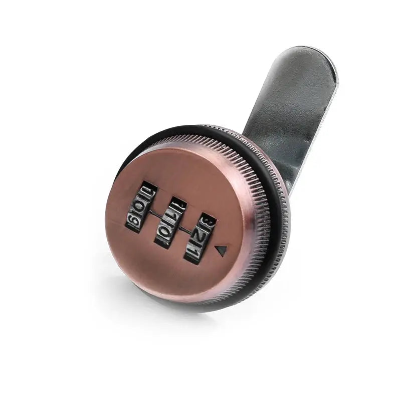 KAK combination cabinet lock with copper dial and four-number wheels, zinc alloy body