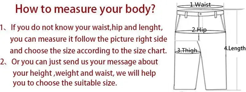 Men's board shorts sizing guide diagram with waist, hip, thigh and length labels