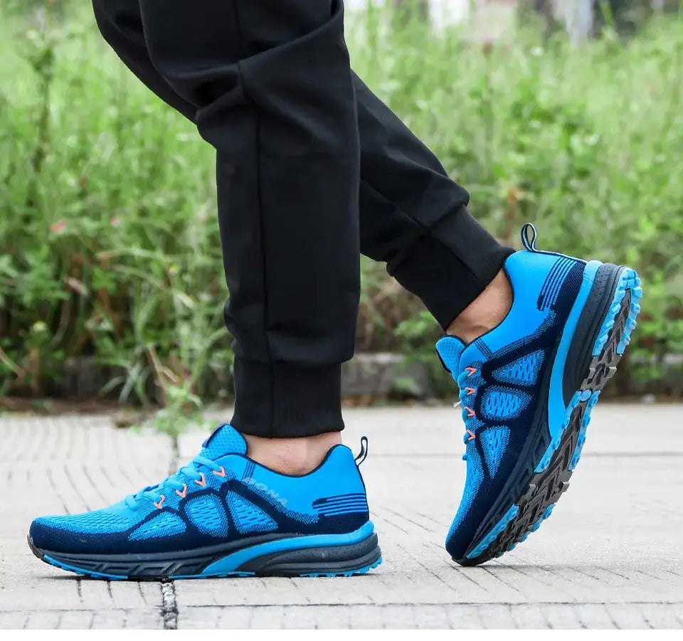BONA blue mesh sneakers for men by Simples Market, lightweight running shoes