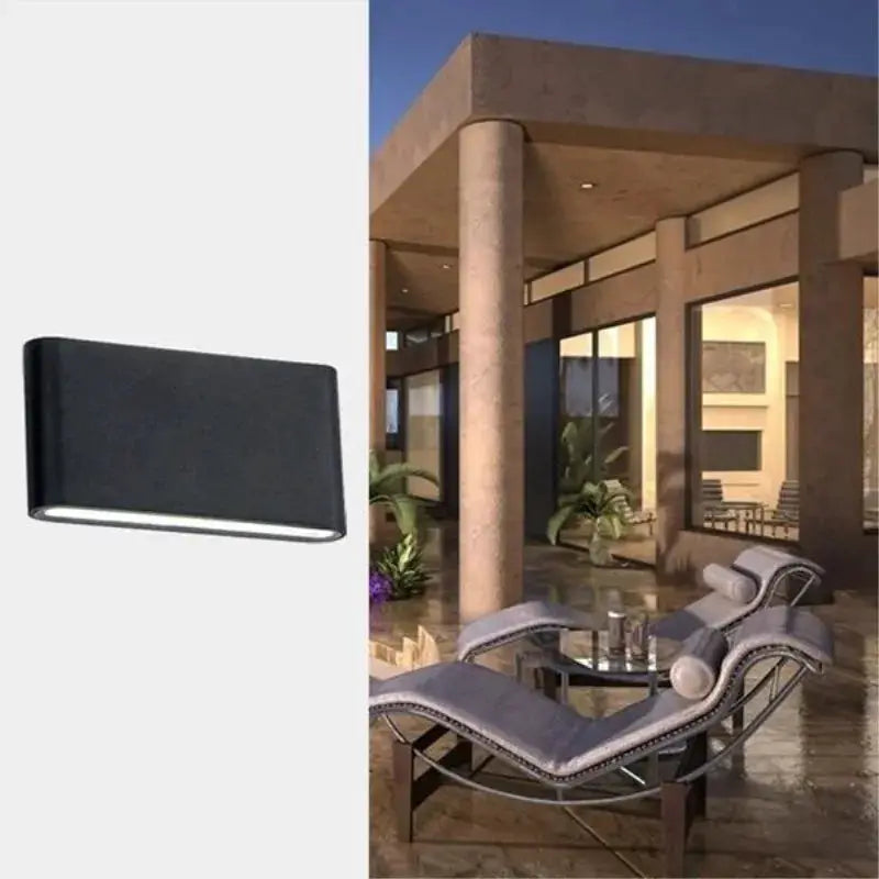 Simples Market LED wall lamp, black aluminum outdoor waterproof wall light (6W/12W) for garden and balcony.