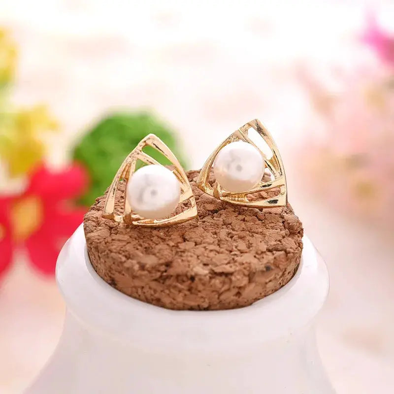 Pearl Drop Earrings For Women And Girls Simple Elegant Water Drop Jewelry Crystal Accents