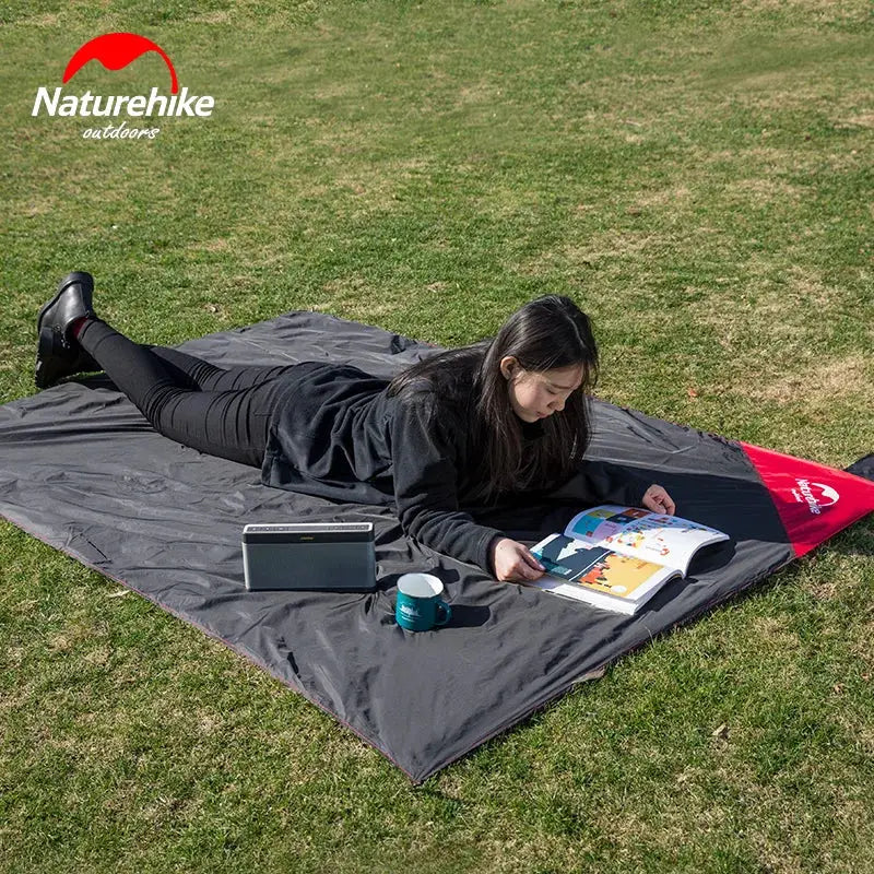 Naturehike gray pocket beach mat, waterproof sand-free picnic blanket for camping