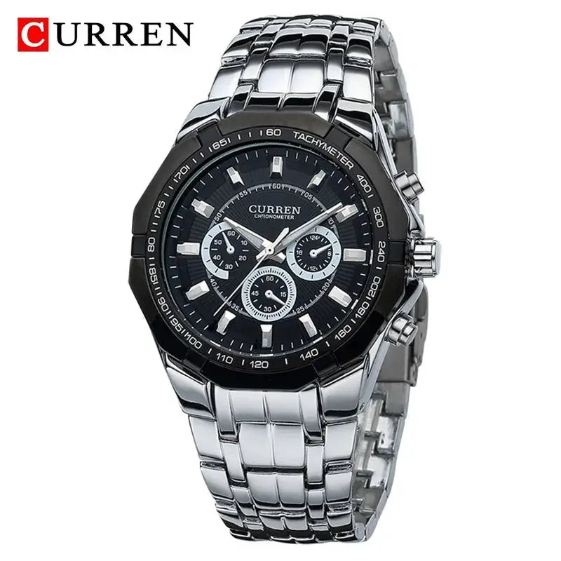 Curren Men Luxury Brand Military Sport Watch With Stainless Steel Band And Alloy Case Quartz Waterproof For Business
