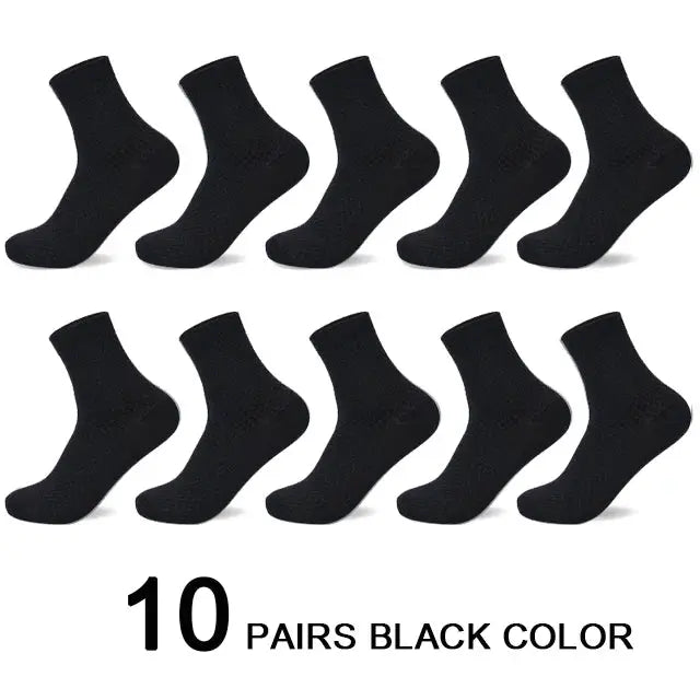 Men's black bamboo fiber long dress socks, 10 pairs, Simples Market