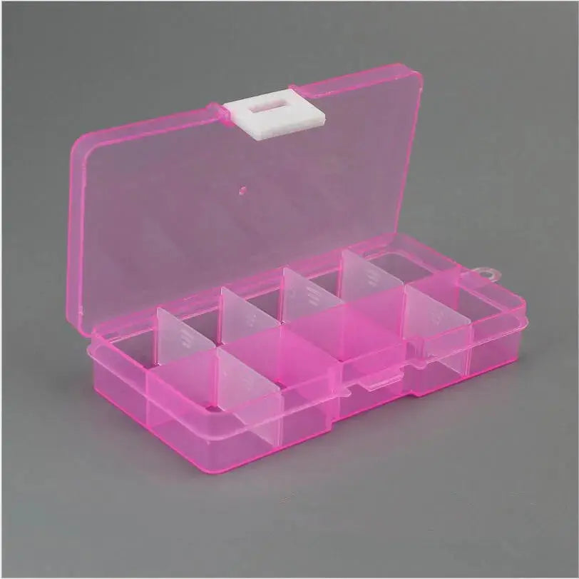 10 Slot Adjustable Plastic Jewelry Organizer Box For Beads And DIY Jewelry Making Craft Storage Case
