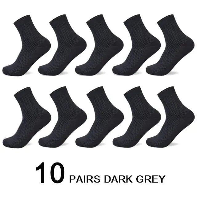 Men's bamboo fiber dress socks, 10 pairs, dark grey, size 42-45, Simples Market