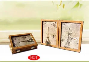 Shadow box photo frame set of 3 in natural wood, 3 cm depth, Simples Market Nordic DIY frames