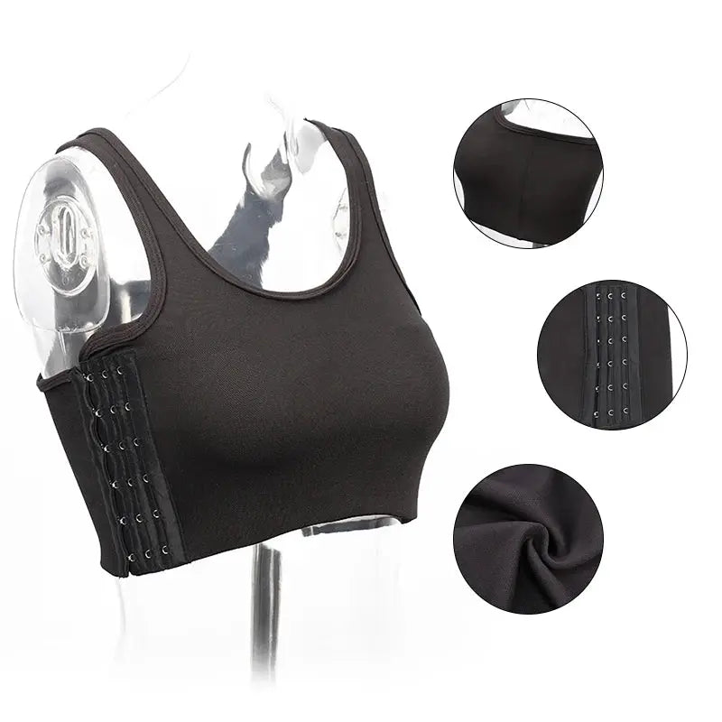 Brand Women Chest Binder Medium Control Breathable Shapewear Top With Side Buckle Bustier