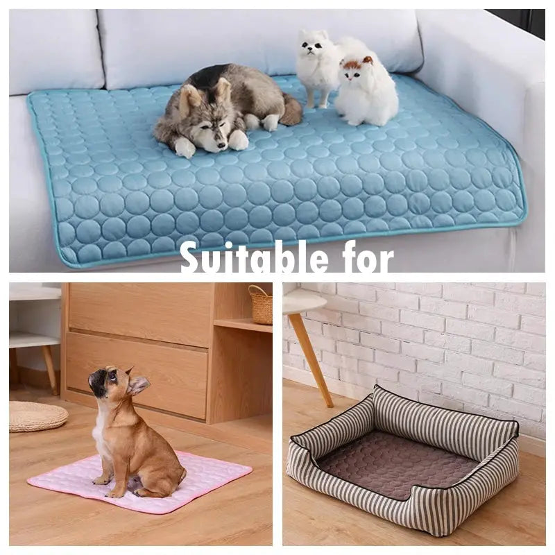 Cooling Mat For Dogs And Cats Summer Pad Breathable Washable Dog Bed Mat For Small Medium Large Dogs Car Sofa