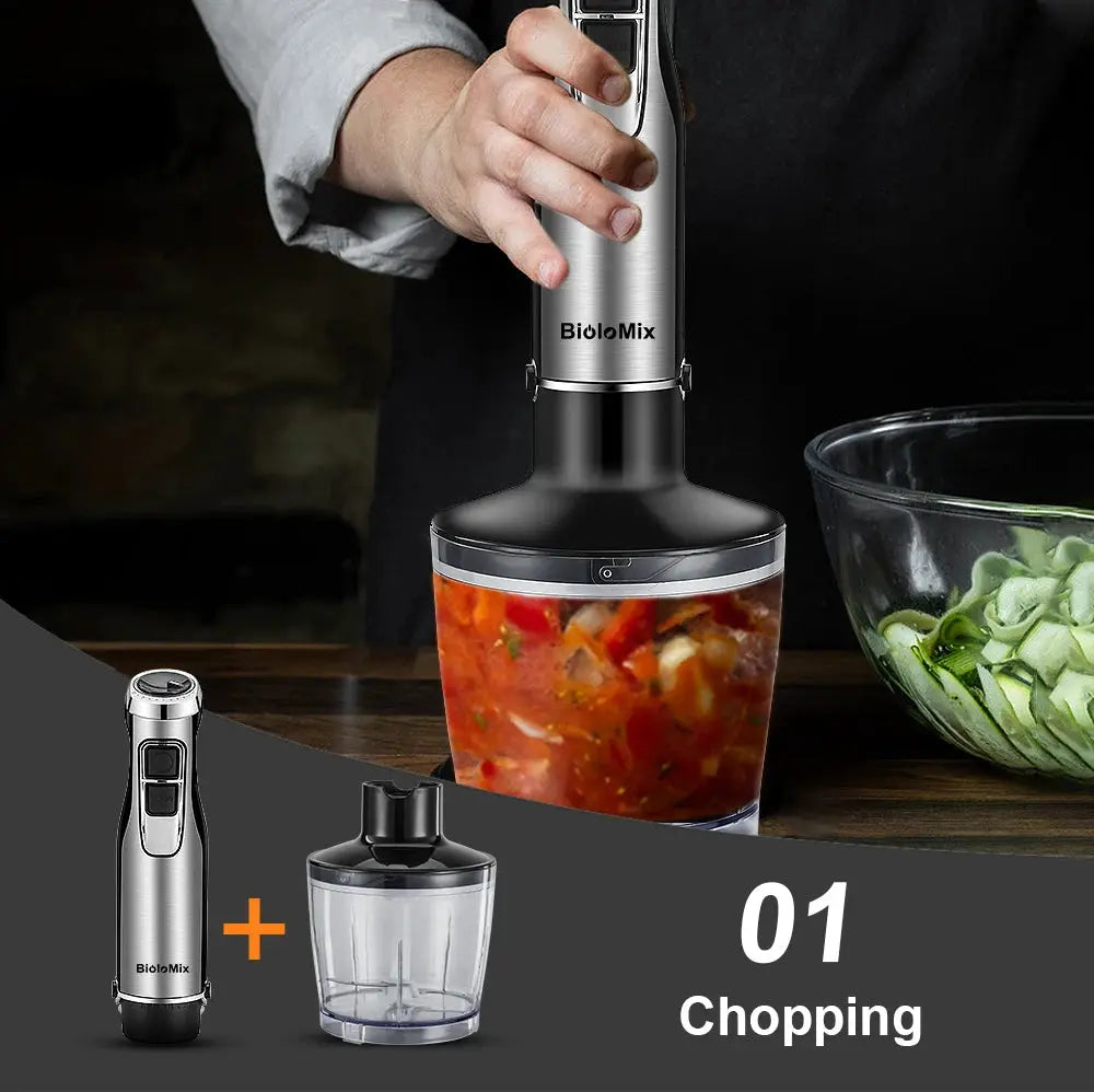 BioloMix 4 In 1 1200W Immersion Hand Blender With Chopper Cup