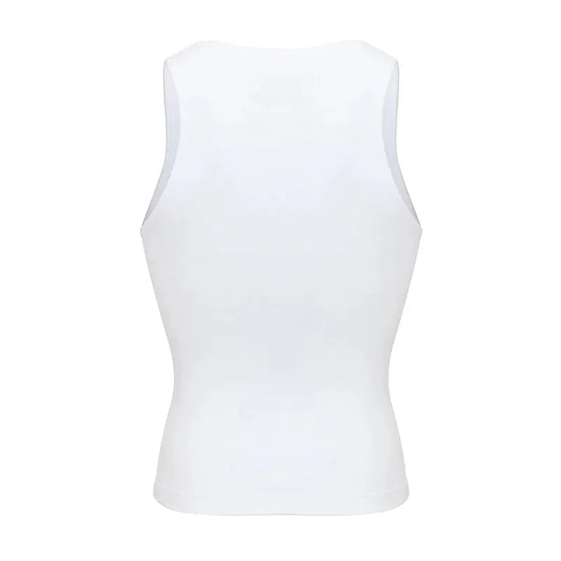 Mens white sleeveless undershirt tank top by Simples Market