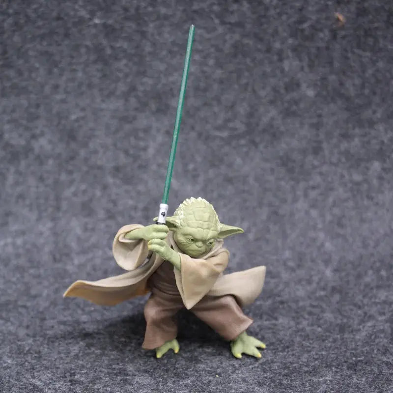 Star Wars Master Yoda Action Figure with Lightsaber Toy Collectible PVC Figure Authentic Poseable