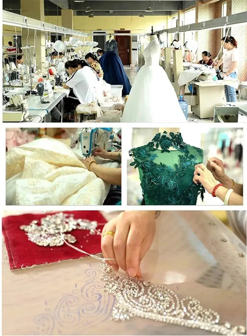Verngo Green Shiny Formal Evening Dress O Neck Sleeves Prom Gown