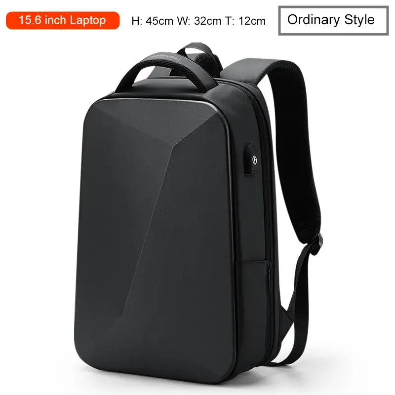 Fenruien Brand 15.6 inch laptop backpack, black waterproof anti-theft backpack with USB charging