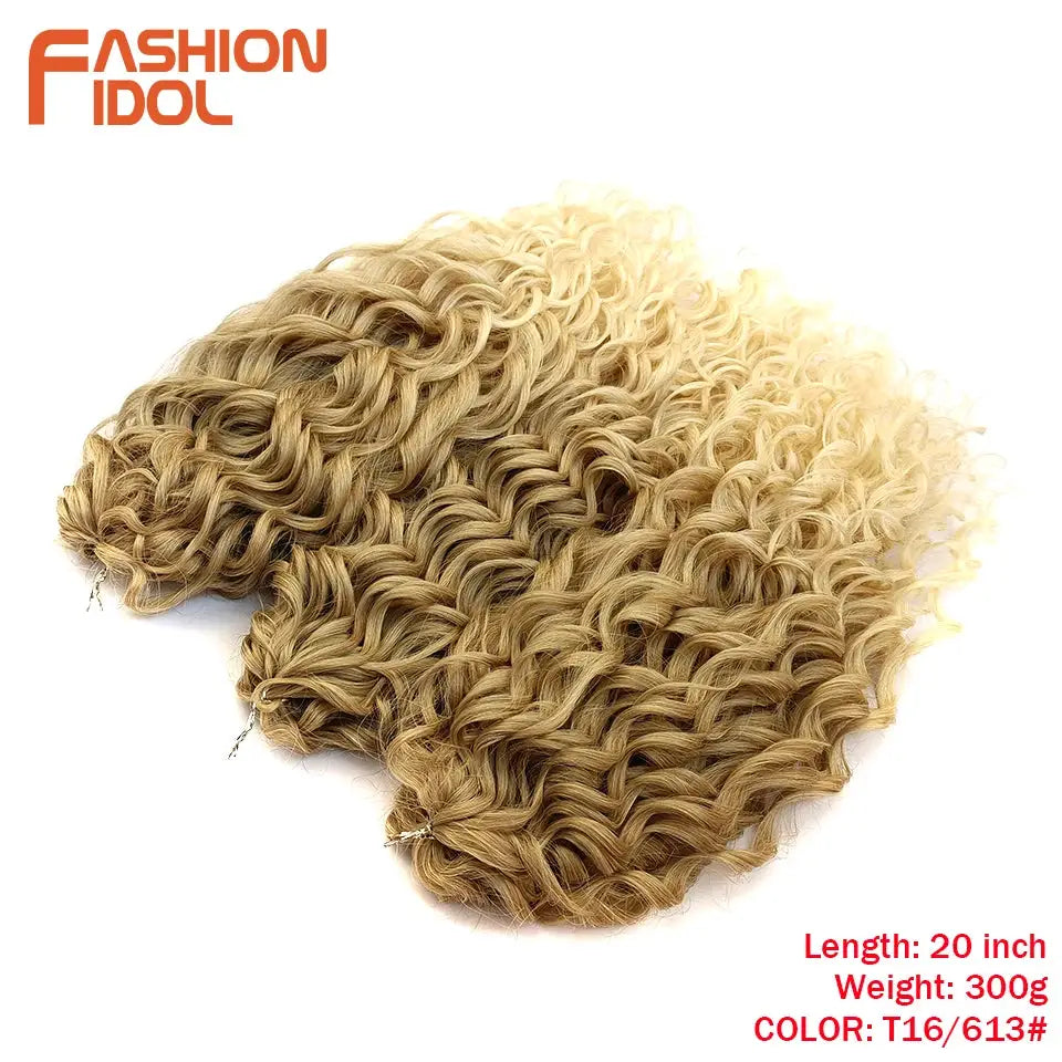 Jessica Hair crochet extensions by Simples Market, deep wavy twist, blonde T16/613, 20in high-temp fiber