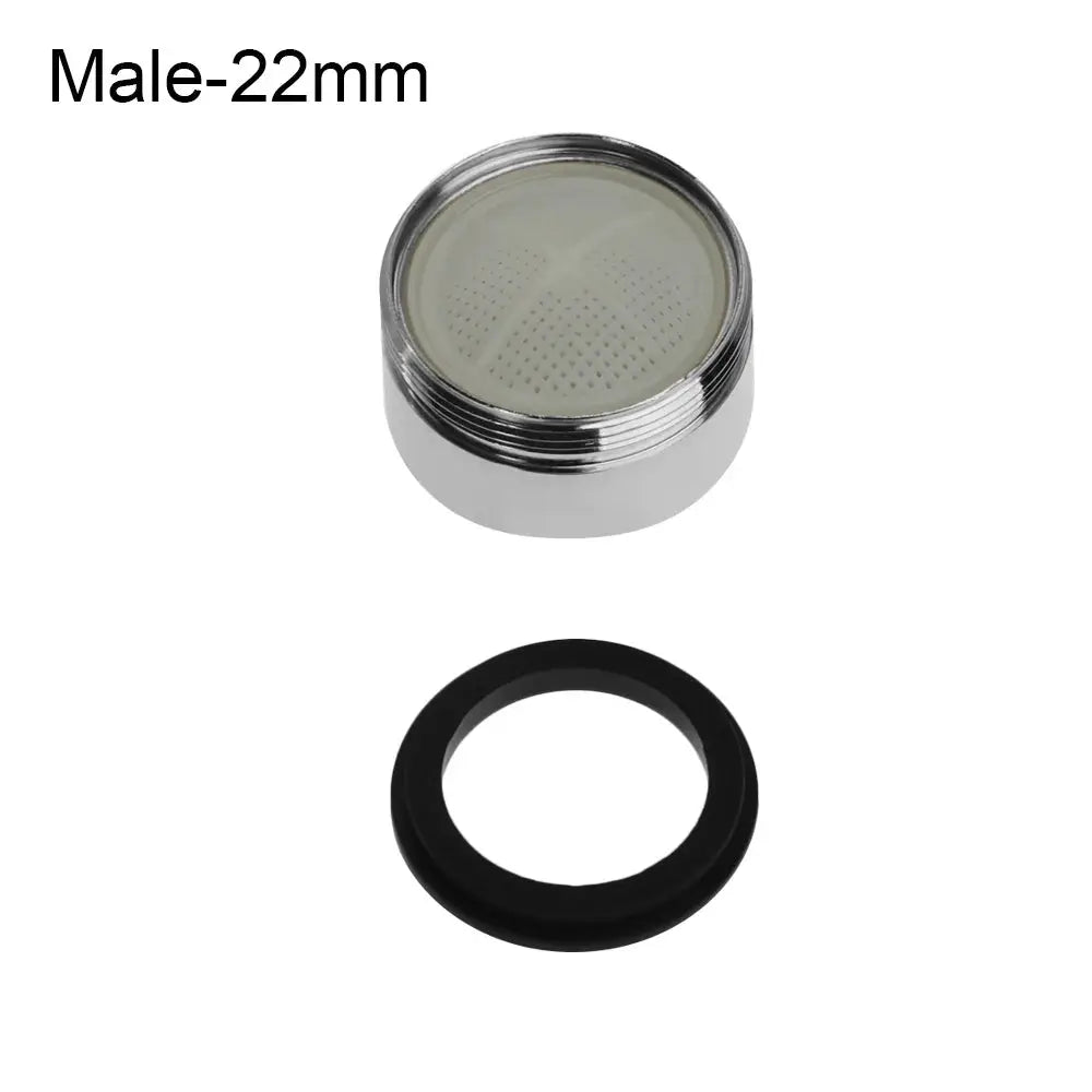 Chrome faucet aerator 2-piece set with diffuser filter and black gasket Simples Market 22mm male end
